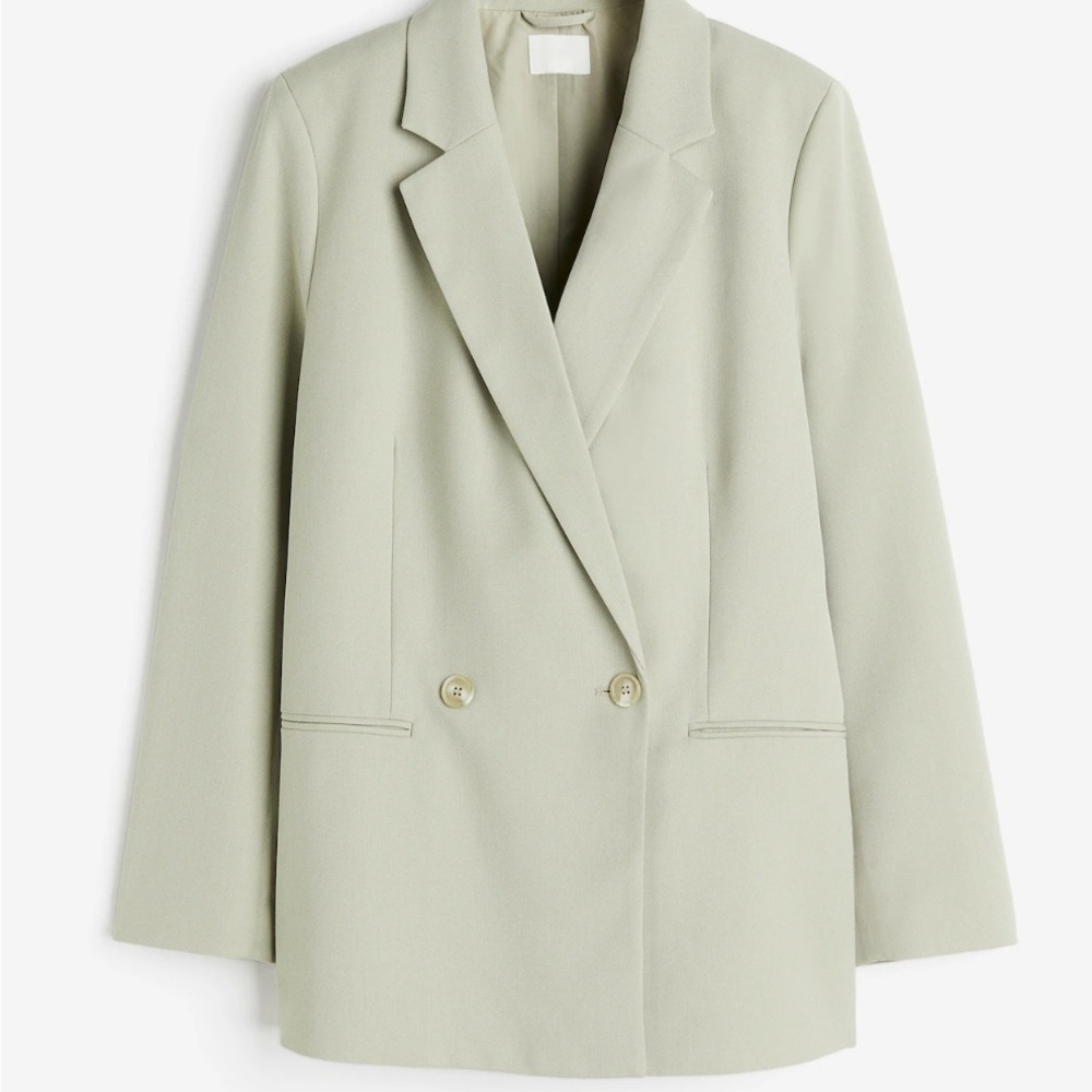 Women's Double-Breasted Blazer - Light Green